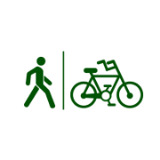 Icona di pedone e bici