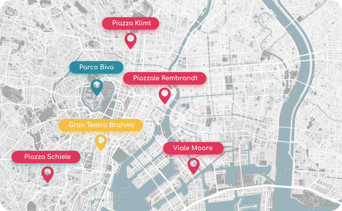 Mappa per localizzare gli eventi musicali