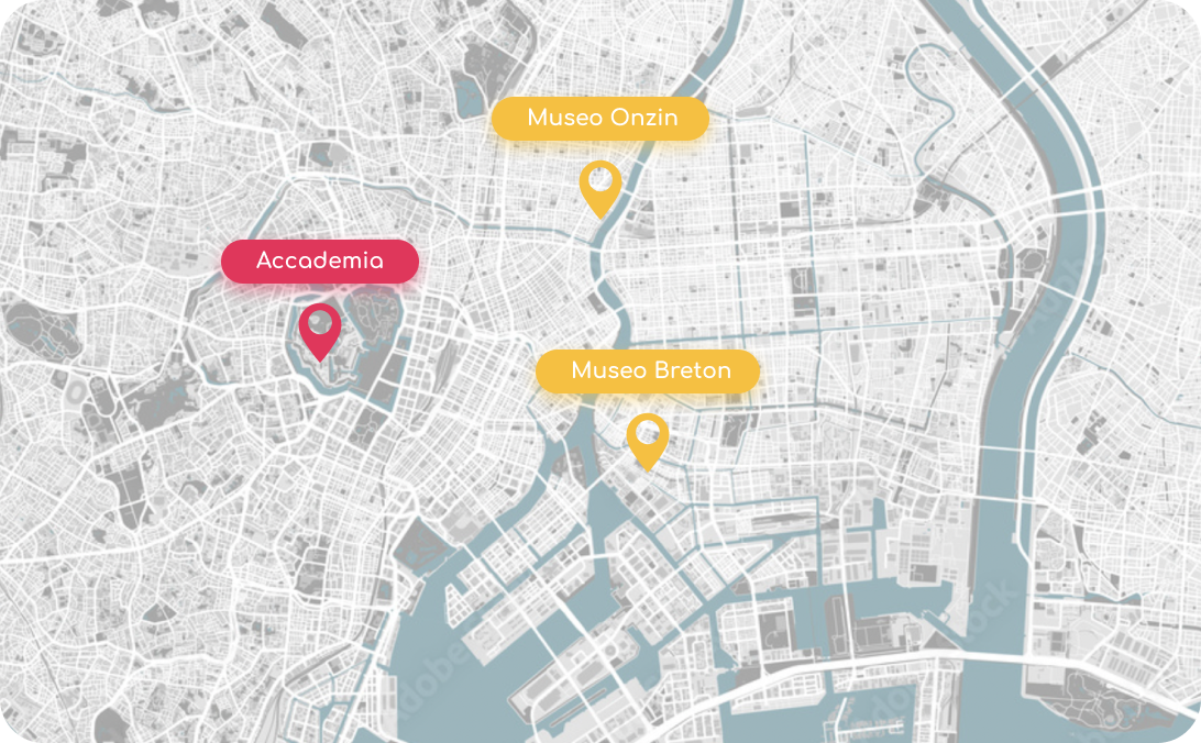 Mappa per localizzare le mostre