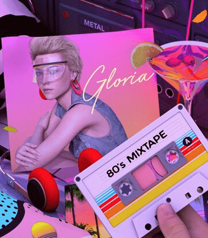Immagine di una cassetta e di un disco musicale
