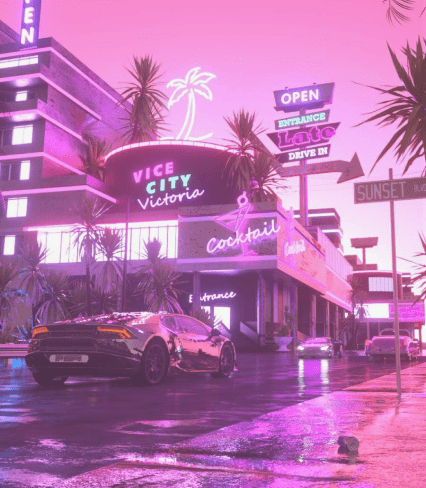 Entrata di un diner a Vice City